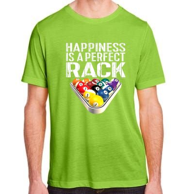 Funny Happiness Is A Perfect Rack Billiards Pool Gift Adult ChromaSoft Performance T-Shirt