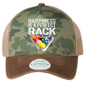 Funny Happiness Is A Perfect Rack Billiards Pool Gift Legacy Tie Dye Trucker Hat