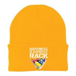 Funny Happiness Is A Perfect Rack Billiards Pool Gift Knit Cap Winter Beanie