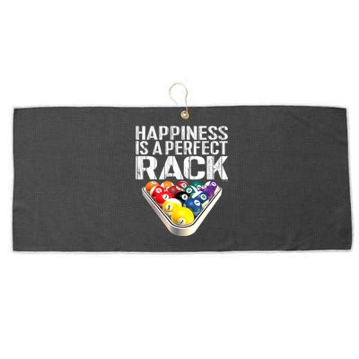 Funny Happiness Is A Perfect Rack Billiards Pool Gift Large Microfiber Waffle Golf Towel