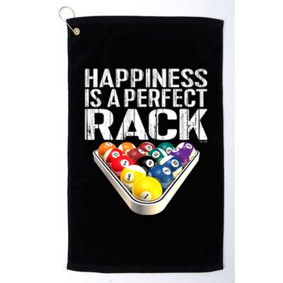 Funny Happiness Is A Perfect Rack Billiards Pool Gift Platinum Collection Golf Towel