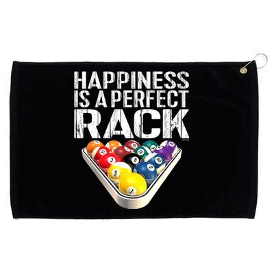 Funny Happiness Is A Perfect Rack Billiards Pool Gift Grommeted Golf Towel