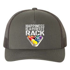 Funny Happiness Is A Perfect Rack Billiards Pool Gift Yupoong Adult 5-Panel Trucker Hat