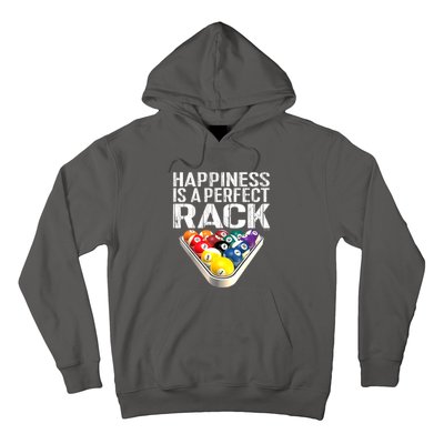 Funny Happiness Is A Perfect Rack Billiards Pool Gift Hoodie