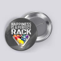 Funny Happiness Is A Perfect Rack Billiards Pool Gift Button