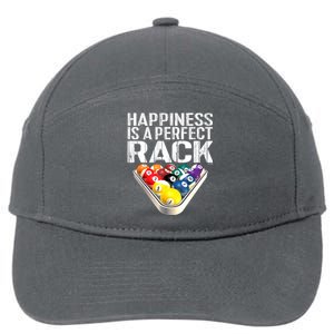 Funny Happiness Is A Perfect Rack Billiards Pool Gift 7-Panel Snapback Hat