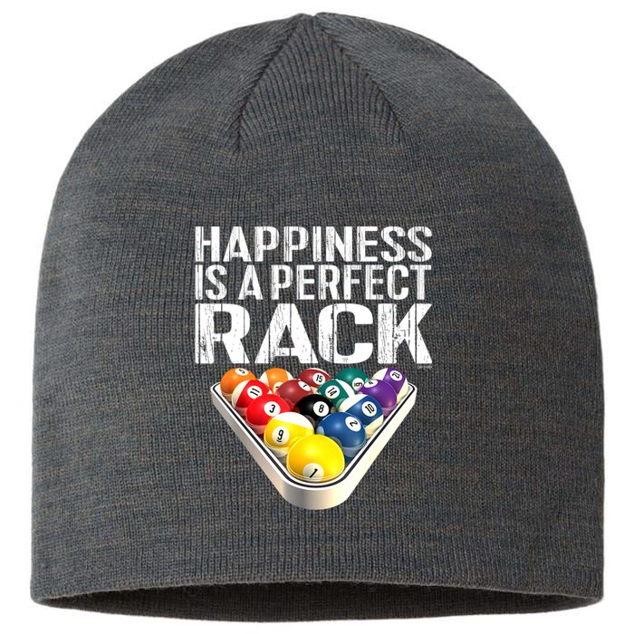 Funny Happiness Is A Perfect Rack Billiards Pool Gift Sustainable Beanie