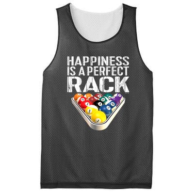 Funny Happiness Is A Perfect Rack Billiards Pool Gift Mesh Reversible Basketball Jersey Tank