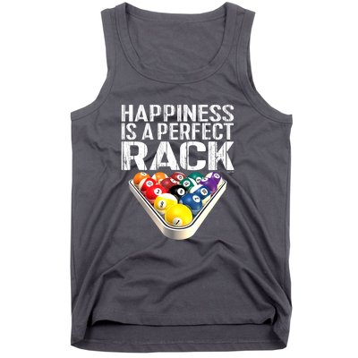 Funny Happiness Is A Perfect Rack Billiards Pool Gift Tank Top