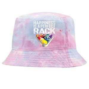 Funny Happiness Is A Perfect Rack Billiards Pool Gift Tie-Dyed Bucket Hat