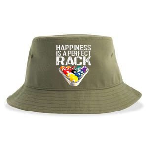 Funny Happiness Is A Perfect Rack Billiards Pool Gift Sustainable Bucket Hat