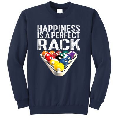 Funny Happiness Is A Perfect Rack Billiards Pool Gift Sweatshirt