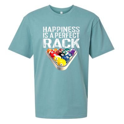 Funny Happiness Is A Perfect Rack Billiards Pool Gift Sueded Cloud Jersey T-Shirt