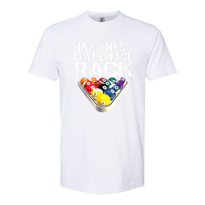 Funny Happiness Is A Perfect Rack Billiards Pool Gift Softstyle CVC T-Shirt