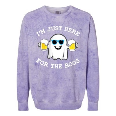 Funny Halloween Im Just Here For The Boos Beer Gift Colorblast Crewneck Sweatshirt