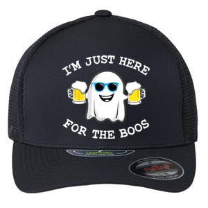 Funny Halloween Im Just Here For The Boos Beer Gift Flexfit Unipanel Trucker Cap