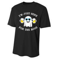 Funny Halloween Im Just Here For The Boos Beer Gift Performance Sprint T-Shirt