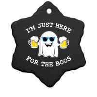 Funny Halloween Im Just Here For The Boos Beer Gift Ceramic Star Ornament