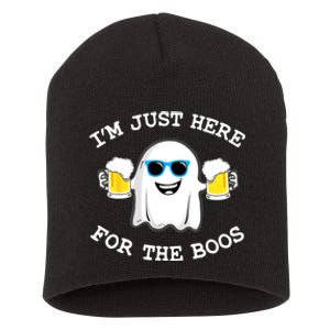 Funny Halloween Im Just Here For The Boos Beer Gift Short Acrylic Beanie