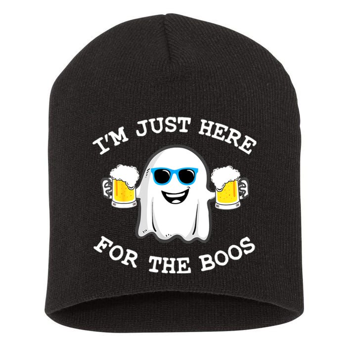 Funny Halloween Im Just Here For The Boos Beer Gift Short Acrylic Beanie