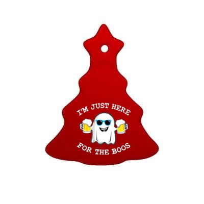 Funny Halloween Im Just Here For The Boos Beer Gift Ceramic Tree Ornament