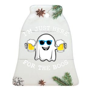 Funny Halloween Im Just Here For The Boos Beer Gift Ceramic Bell Ornament