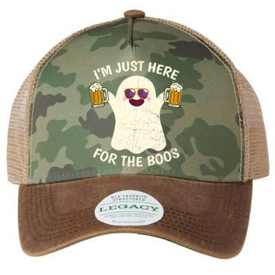 Funny Halloween Im Just Here For The Boos Cute Ghost Funny Gift Legacy Tie Dye Trucker Hat