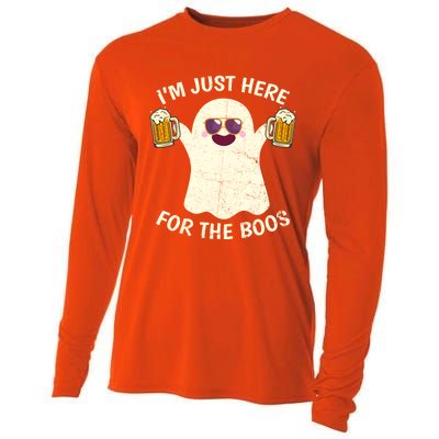 Funny Halloween Im Just Here For The Boos Cute Ghost Funny Gift Cooling Performance Long Sleeve Crew