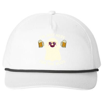 Funny Halloween Im Just Here For The Boos Cute Ghost Funny Gift Snapback Five-Panel Rope Hat