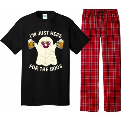 Funny Halloween Im Just Here For The Boos Cute Ghost Funny Gift Pajama Set