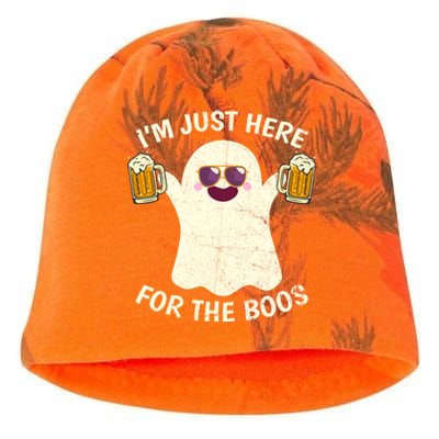 Funny Halloween Im Just Here For The Boos Cute Ghost Funny Gift Kati - Camo Knit Beanie