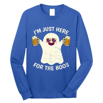 Funny Halloween Im Just Here For The Boos Cute Ghost Funny Gift Long Sleeve Shirt