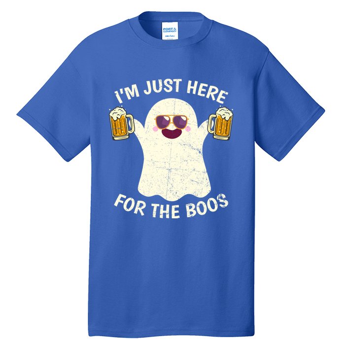 Funny Halloween Im Just Here For The Boos Cute Ghost Funny Gift Tall T-Shirt