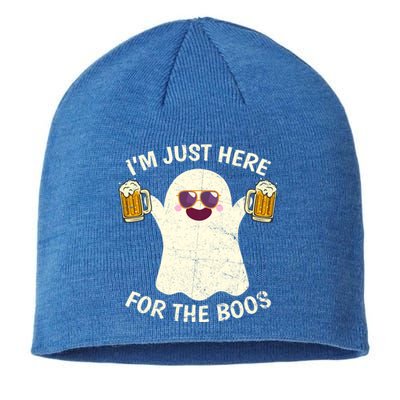 Funny Halloween Im Just Here For The Boos Cute Ghost Funny Gift Sustainable Beanie