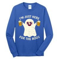 Funny Halloween Im Just Here For The Boos Cute Ghost Funny Gift Tall Long Sleeve T-Shirt