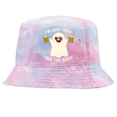 Funny Halloween Im Just Here For The Boos Cute Ghost Funny Gift Tie-Dyed Bucket Hat