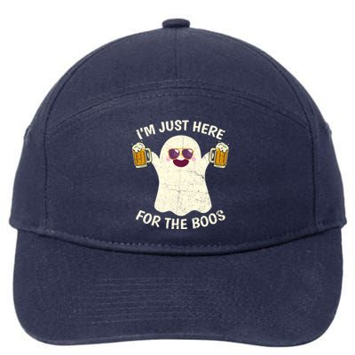 Funny Halloween Im Just Here For The Boos Cute Ghost Funny Gift 7-Panel Snapback Hat