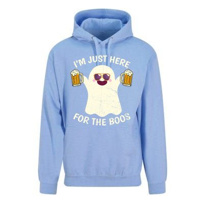 Funny Halloween Im Just Here For The Boos Cute Ghost Funny Gift Unisex Surf Hoodie