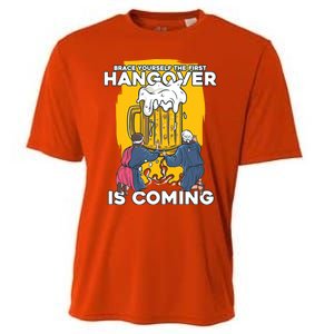 First Hangover Is Coming Funny New Year 2021 Beer Lover Gift Cooling Performance Crew T-Shirt