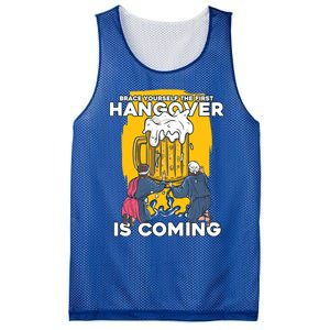 First Hangover Is Coming Funny New Year 2021 Beer Lover Gift Mesh Reversible Basketball Jersey Tank