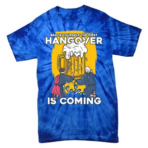 First Hangover Is Coming Funny New Year 2021 Beer Lover Gift Tie-Dye T-Shirt