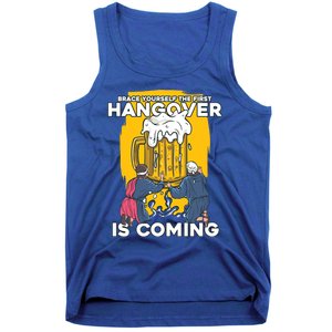 First Hangover Is Coming Funny New Year 2021 Beer Lover Gift Tank Top