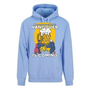 First Hangover Is Coming Funny New Year 2021 Beer Lover Gift Unisex Surf Hoodie