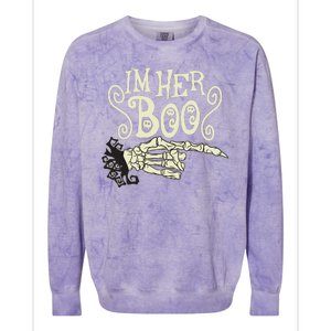 Funny Halloween I'm Her Boo Matching Couple Shirts Colorblast Crewneck Sweatshirt