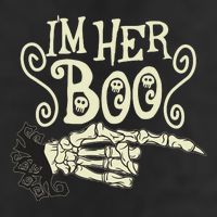 Funny Halloween I'm Her Boo Matching Couple Shirts 7 Panel Mesh Trucker Snapback Hat