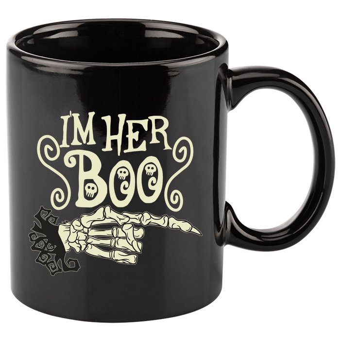 Funny Halloween I'm Her Boo Matching Couple Shirts 11oz C Handle Ceramic Mug