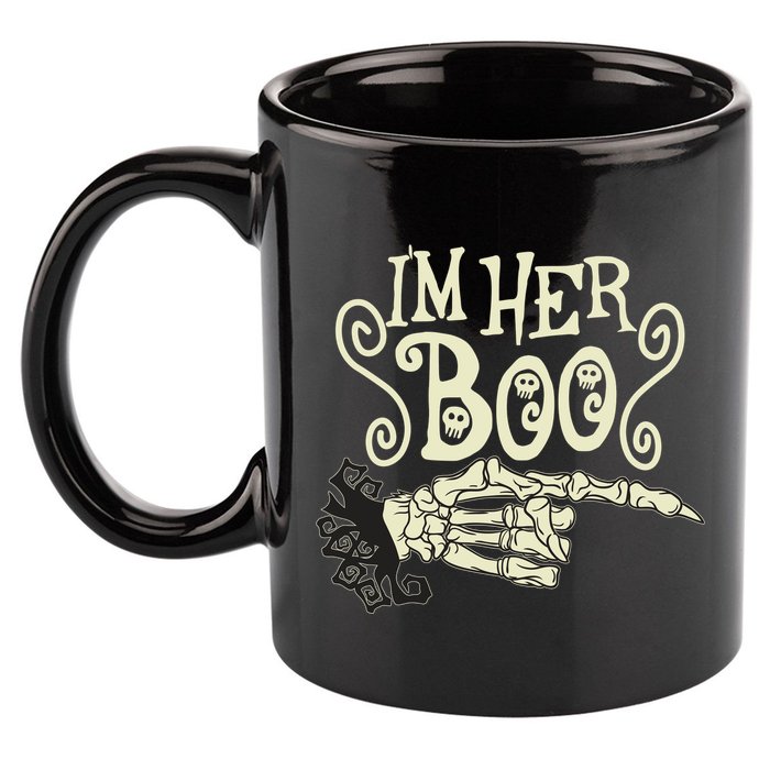 Funny Halloween I'm Her Boo Matching Couple Shirts 11oz C Handle Ceramic Mug
