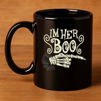 Funny Halloween I'm Her Boo Matching Couple Shirts 11oz C Handle Ceramic Mug
