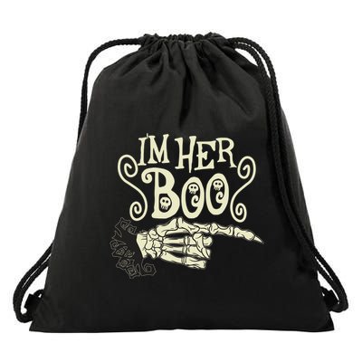 Funny Halloween I'm Her Boo Matching Couple Shirts Drawstring Bag