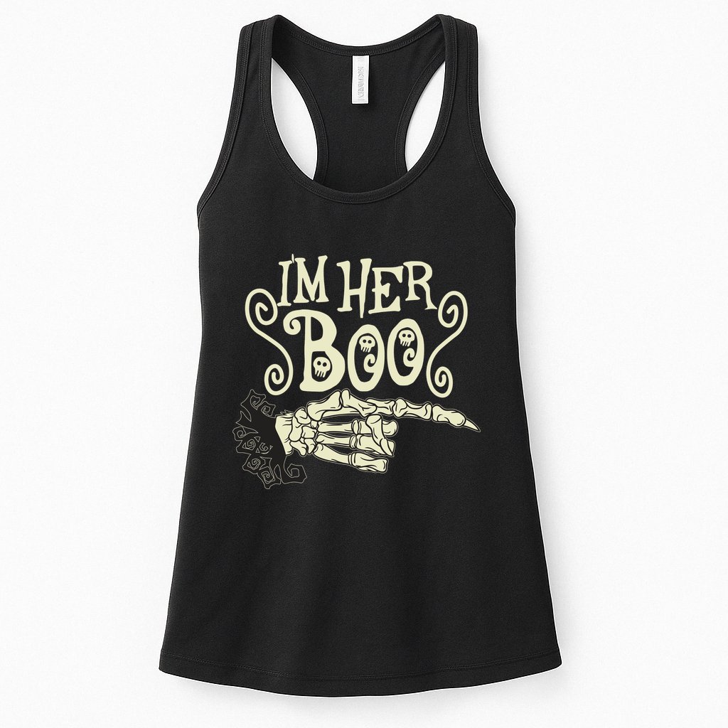 Funny Halloween I'm Her Boo Matching Couple Shirts Womens Tank Top
